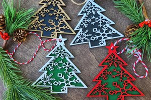Snowflake Christmas Tree Ornament || Layered Snowflake || Retro Tree || Vintage Tree || 3D Tree Ornament || 3D Snowflake Ornament