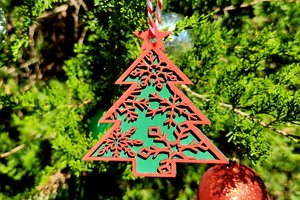 Snowflake Christmas Tree Ornament || Layered Snowflake || Retro Tree || Vintage Tree || 3D Tree Ornament || 3D Snowflake Ornament