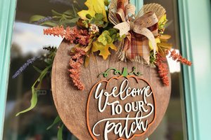 Pumpkin Door Hanger, Fall Door Sign, Welcome To Our Patch Sign, Thanksgiving Door Hanger, Autumn Welcome Sign, Halloween Door Sign, 3D sign