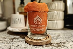 Custom Miltary Whiskey Glass || Army Whiskey Glass || Air Force Whiskey Glass || Navy Whiskey Glass || Marine Whiskey Glass || Rank Insignia