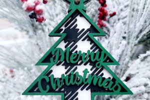 Buffalo Check Ornaments | Layered Christmas Ornaments | Checkered Ornament | Plaid Ornament | Buffalo Plaid | Green and White Christmas
