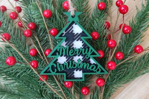 Buffalo Check Ornaments | Layered Christmas Ornaments | Checkered Ornament | Plaid Ornament | Buffalo Plaid | Green and White Christmas