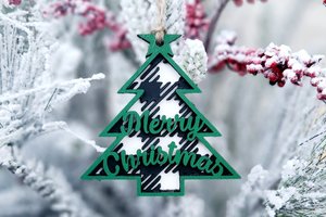 Buffalo Check Ornaments | Layered Christmas Ornaments | Checkered Ornament | Plaid Ornament | Buffalo Plaid | Green and White Christmas