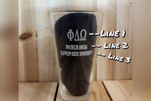 Custom Fraternity Beer Glass, Custom Sorority Beer Glass, Engraved Pint Glass