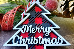 Buffalo Check Ornaments, Buffalo Plaid Ornaments, Layered Christmas Ornaments, Checkered Ornament, Buffalo Plaid, Red and Black Buffalo
