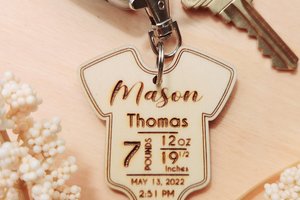 Baby Stats Key Chain, Baby Stat Ornament, Birth Stats Keychain, Baby Stats Ornament, Birth Stat Key Chain