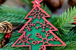 Snowflake Christmas Tree Ornament || Layered Snowflake || Retro Tree || Vintage Tree || 3D Tree Ornament || 3D Snowflake Ornament