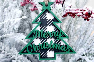 Buffalo Check Ornaments | Layered Christmas Ornaments | Checkered Ornament | Plaid Ornament | Buffalo Plaid | Green and White Christmas
