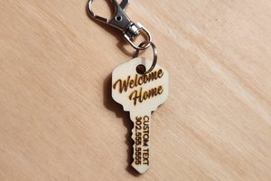 Realtor Key Chain, Key Shaped Key Chain, VRBO Key Chains, AIR BNB Key Chains, Short Term Rental Keychain, Bulk Key Chains