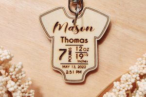 Baby Stats Key Chain, Baby Stat Ornament, Birth Stats Keychain, Baby Stats Ornament, Birth Stat Key Chain