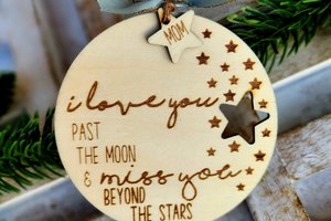 Memorial Ornament, Christmas Memorial Ornament, Personalized Memorial Ornament, Christmas In Heaven Ornament, I Miss You Ornament, Loss of