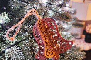 Christmas Bell Ornaments, Wood Bells Ornaments, Christmas Tree Bells, 3D Snowflake, Bulk Ornaments, Bell Tree Ornament, 3D Ornament