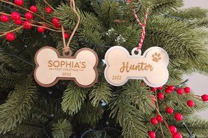 Custom Dog Ornament, Dog Bone Ornament, Dog Ornament, Custom Pet Ornament, Pet Ornament