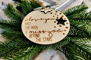 Memorial Ornament, Christmas Memorial Ornament, Personalized Memorial Ornament, Christmas In Heaven Ornament, I Miss You Ornament, Loss of