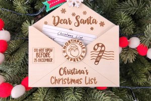 Custom Christmas List Ornament, Personalized Dear Santa Letter Ornament, Letter from Santa
