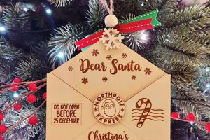 Custom Christmas List Ornament, Personalized Dear Santa Letter Ornament, Letter from Santa