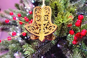 Christmas Bell Ornaments, Wood Bells Ornaments, Christmas Tree Bells, 3D Snowflake, Bulk Ornaments, Bell Tree Ornament, 3D Ornament