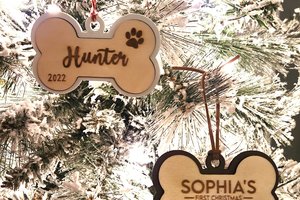 Custom Dog Ornament, Dog Bone Ornament, Dog Ornament, Custom Pet Ornament, Pet Ornament