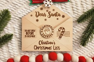 Custom Christmas List Ornament, Personalized Dear Santa Letter Ornament, Letter from Santa