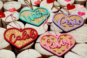Valentine's Day Tag, Valentine Basket Tag, Custom Valentines Day Basket Tags, Valentine's Day Name Tags, Valentines Day Gift Tags, Heart Tag