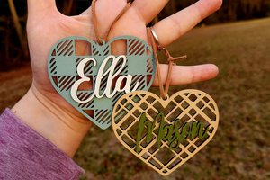 Valentines Day Tags, Valentine Basket Tags, Wooden Name Tags, Easter Basket Tag, Gift Tags, Easter Tags, Easter Basket, Buffalo Check, Heart