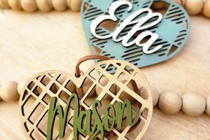Valentines Day Tags, Valentine Basket Tags, Wooden Name Tags, Easter Basket Tag, Gift Tags, Easter Tags, Easter Basket, Buffalo Check, Heart