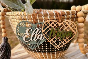 Valentines Day Tags, Valentine Basket Tags, Wooden Name Tags, Easter Basket Tag, Gift Tags, Easter Tags, Easter Basket, Buffalo Check, Heart
