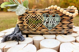 Valentines Day Tags, Valentine Basket Tags, Wooden Name Tags, Easter Basket Tag, Gift Tags, Easter Tags, Easter Basket, Buffalo Check, Heart