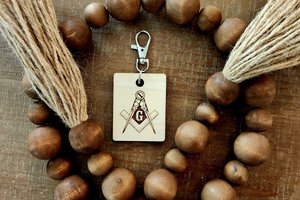 Custom Masonic Key Chain, Personalized Masonic Key Chain, Custom Engraved Keychain