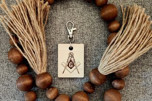 Custom Masonic Key Chain, Personalized Masonic Key Chain, Custom Engraved Keychain