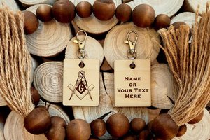 Custom Masonic Key Chain, Personalized Masonic Key Chain, Custom Engraved Keychain