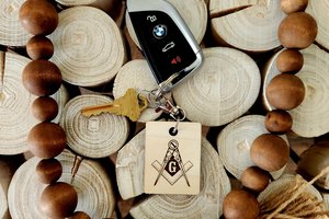 Custom Masonic Key Chain, Personalized Masonic Key Chain, Custom Engraved Keychain