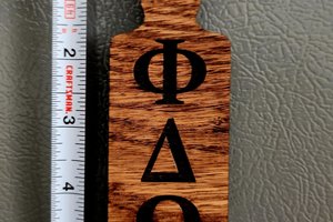 Custom Fraternity Paddle Magnet, Magnetic Fraternity Sign, Personalized, Made of OAK, 5.25 INCHES LONG