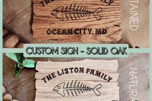 Live Edge Oak Sign - Custom Wood Sign