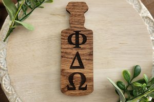 Custom Fraternity Paddle Magnet, Magnetic Fraternity Sign, Personalized, Made of OAK, 5.25 INCHES LONG