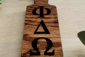 Custom Fraternity Paddle Magnet, Magnetic Fraternity Sign, Personalized, Made of OAK, 5.25 INCHES LONG