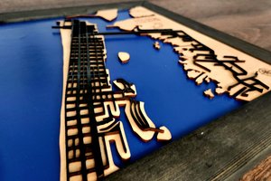 Custom Wood Map, 3D Map, City Map, River Map, Lake Map, House Map, Home Map, Wooden Map