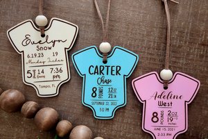 Birth Stats Ornament, Baby Stats Ornament, Customizable, Newborn Ornaments, Baby's First Christmas, Birth Stats, Baby Stats