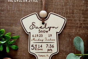 Birth Stats Ornament, Baby Stats Ornament, Customizable, Newborn Ornaments, Baby's First Christmas, Birth Stats, Baby Stats