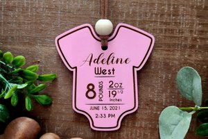 Birth Stats Ornament, Baby Stats Ornament, Customizable, Newborn Ornaments, Baby's First Christmas, Birth Stats, Baby Stats