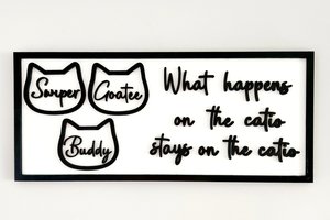 Custom Catio Sign - Large Cat Head Ornament Sign - Cat Memorial