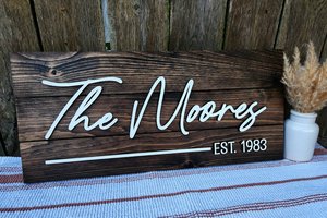 Personalized Name Sign, Wedding Signs, Last Name Sign, Established Sign, Just Married Sign, Pallet Sign, Farmhouse Sign, Anniversary Gift