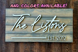 Personalized Name Sign, Wedding Signs, Last Name Sign, Established Sign, Just Married Sign, Pallet Sign, Farmhouse Sign, Anniversary Gift