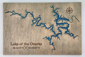 Custom Lake Map, River Map, Bay Map, Lake House Decor, 3D Map Art