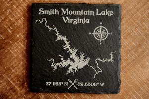 Custom Any Lake Drink Coasters, Lake Beverage Coasters, Lake House Decor, Fishing Gift, Boating Gift