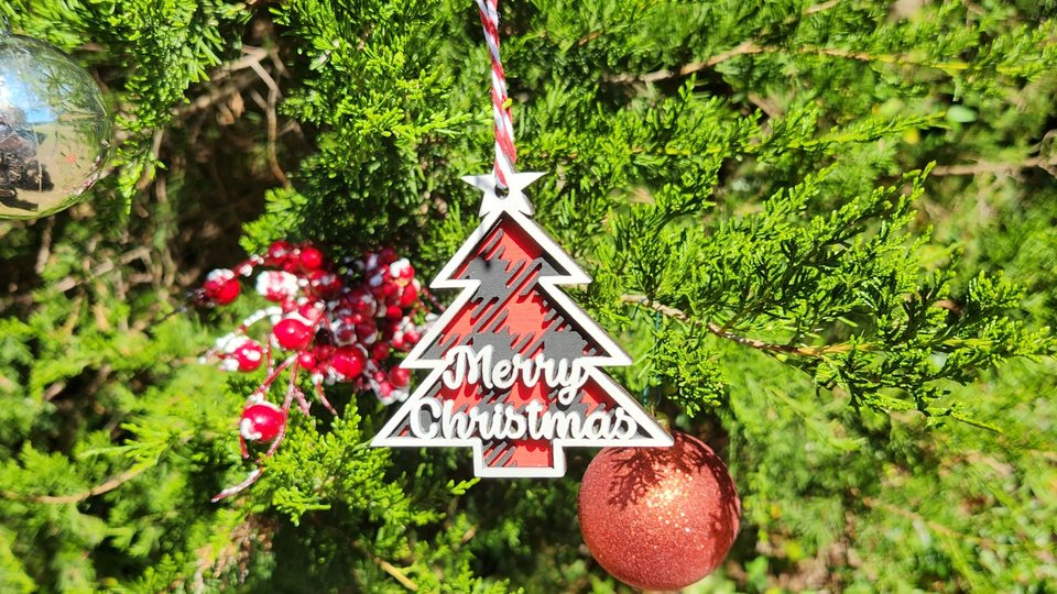 Buffalo Check Ornaments, Buffalo Plaid Ornaments, Layered Christmas Ornaments, Checkered Ornament, Buffalo Plaid, Red and Black Buffalo