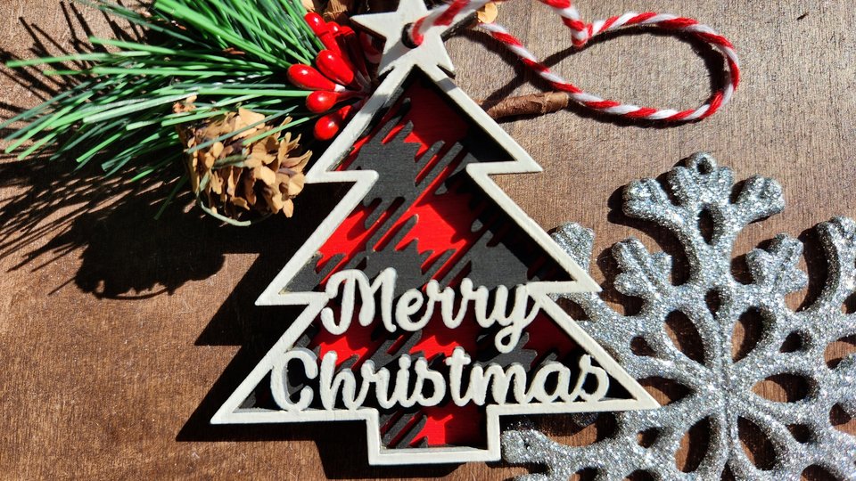 Buffalo Check Ornaments, Buffalo Plaid Ornaments, Layered Christmas Ornaments, Checkered Ornament, Buffalo Plaid, Red and Black Buffalo