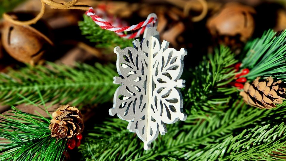 3D Snowflake Ornament, Snowflake Ornament, 3D Christmas Ornaments, Wood Cut Snowflake, White Snowflake, Snowflake Decor, Wooden Snowflake