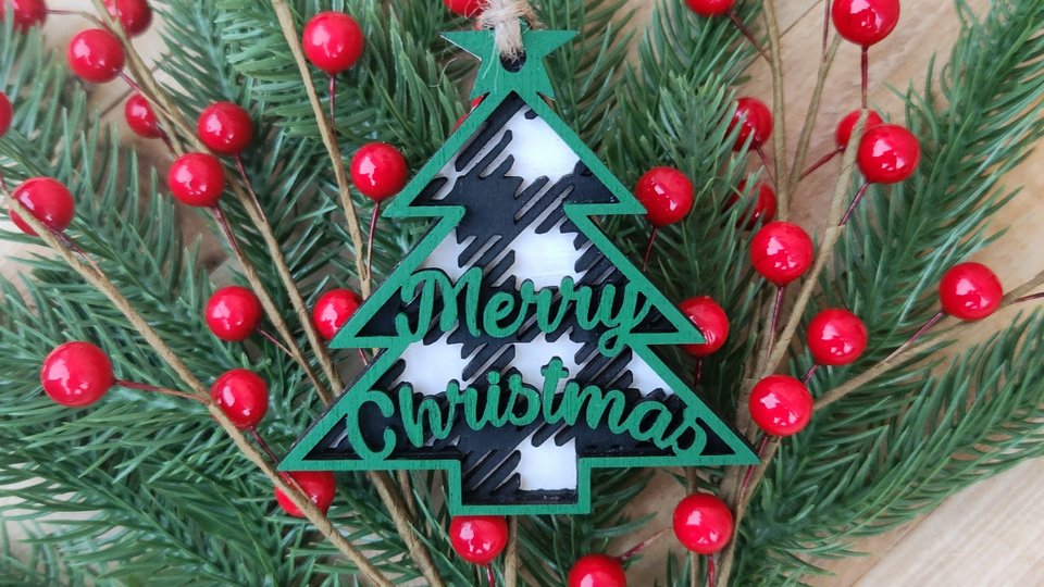 Buffalo Check Ornaments | Layered Christmas Ornaments | Checkered Ornament | Plaid Ornament | Buffalo Plaid | Green and White Christmas