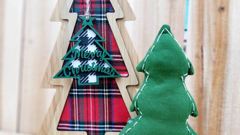 Buffalo Check Ornaments | Layered Christmas Ornaments | Checkered Ornament | Plaid Ornament | Buffalo Plaid | Green and White Christmas
